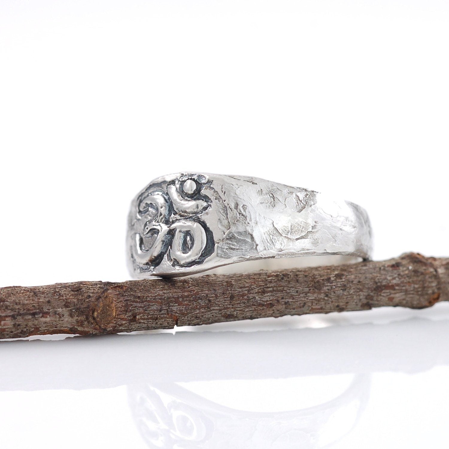 Om Ring in Sterling Silver - size 6.75 - Ready to ship - Beth Cyr Handmade Jewelry