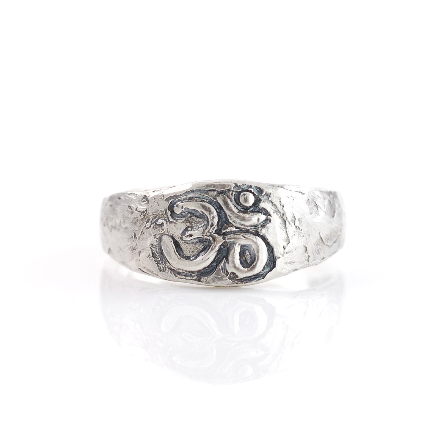 Om Ring in Sterling Silver - size 6.75 - Ready to ship - Beth Cyr Handmade Jewelry