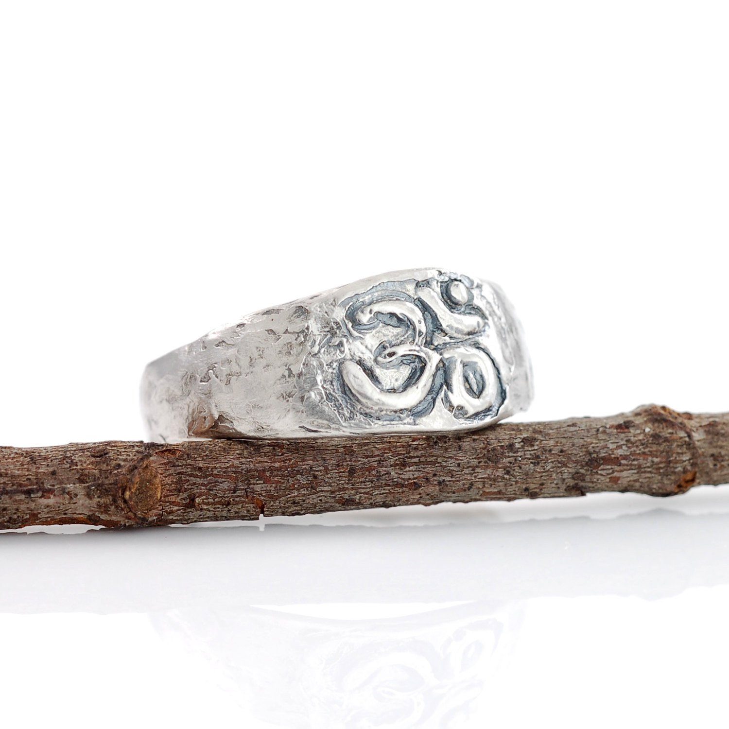 Om Ring in Sterling Silver - size 6.75 - Ready to ship - Beth Cyr Handmade Jewelry