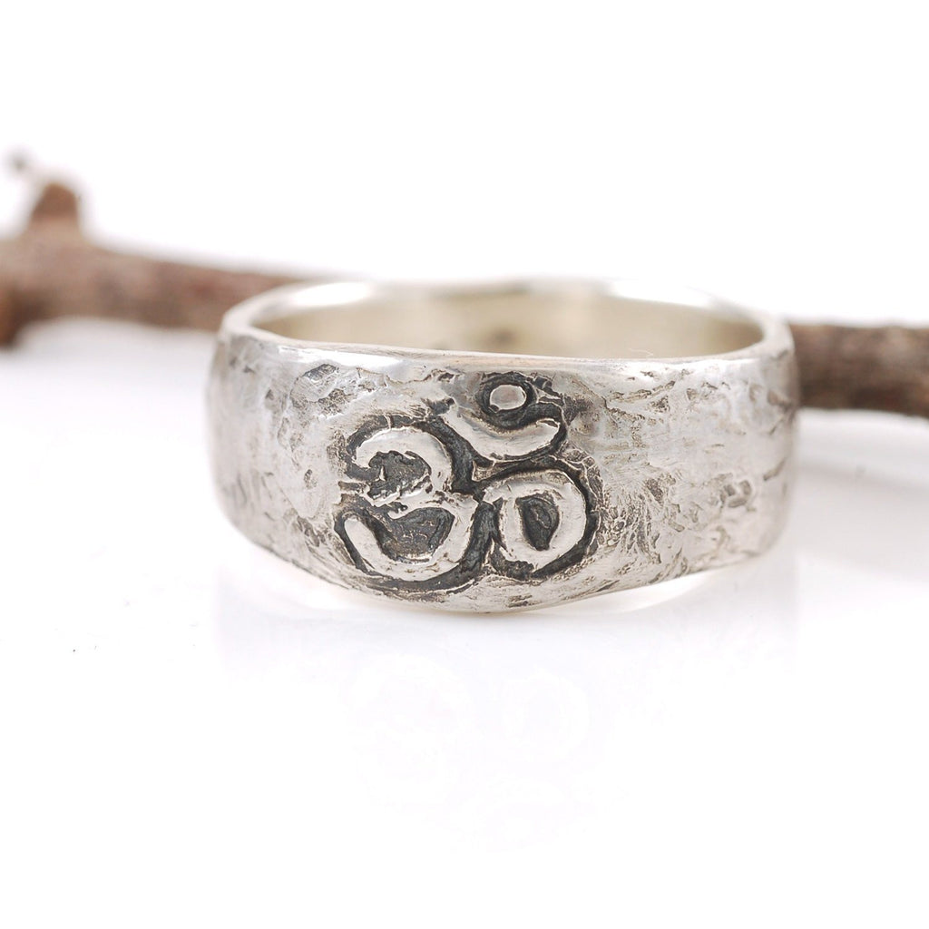 Om Ring - Wide Version - Sz 9 - Ready to Ship - Beth Cyr Handmade Jewelry