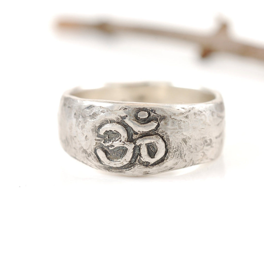 Om Ring - Wide Version - Sz 9 - Ready to Ship - Beth Cyr Handmade Jewelry