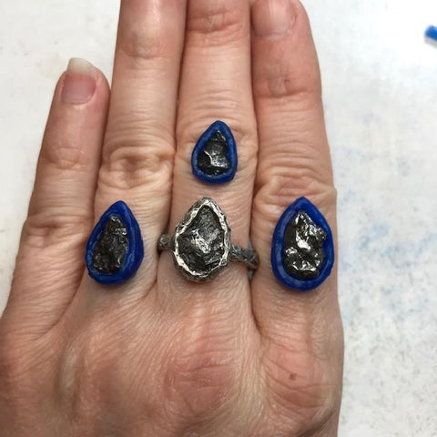 Custom Order for Michael - meteorite ring - Beth Cyr Handmade Jewelry