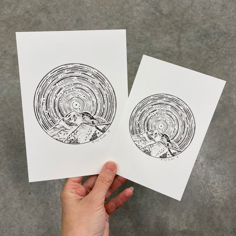 Sagittarius Constellation Star Trail Drawing #2 - Pen and Ink Drawing Print