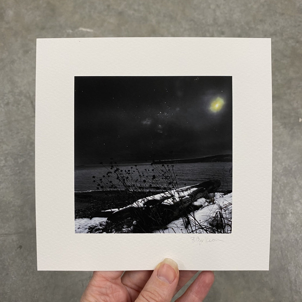Winter Night Sky 32 - Snowy beach, starry sky - Photo Composite Print 3 - Print to Order