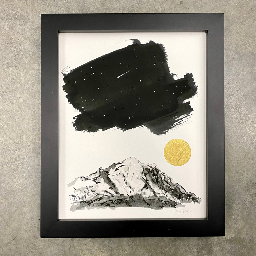 Crystal (Crystal Mountain) Art Print - Inktober 2021 - Day 1 - hand embellished print