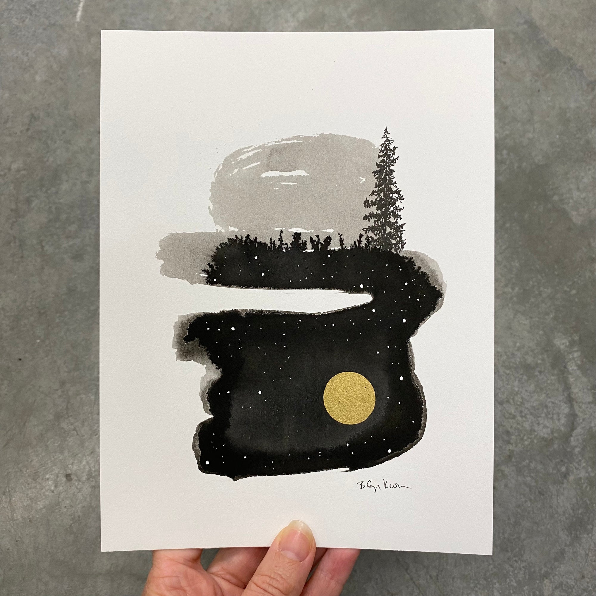 Beauty in the Upside Down 1 - Original Drawing - 6&quot; x 8&quot;