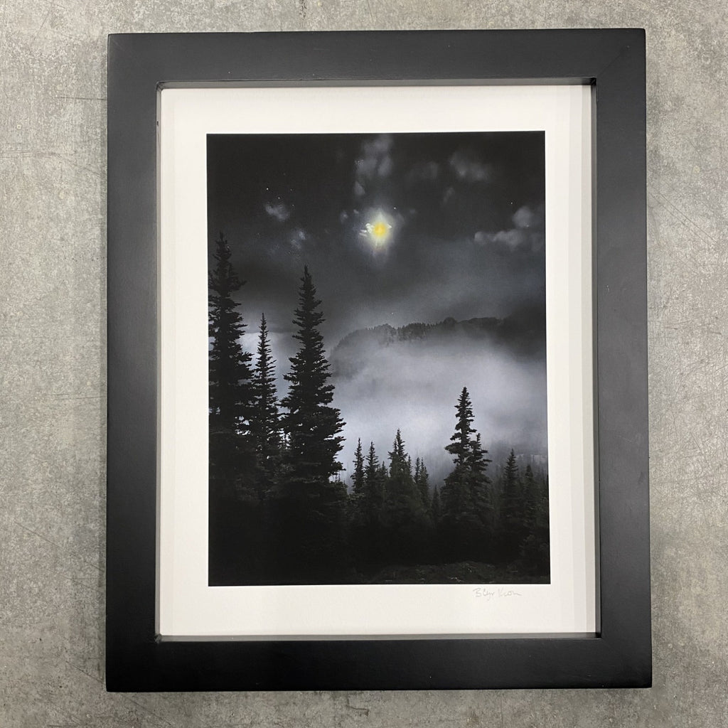 Winter Night Sky 33 - Mystical forest, mountain and moon - Photo Composite Print 4