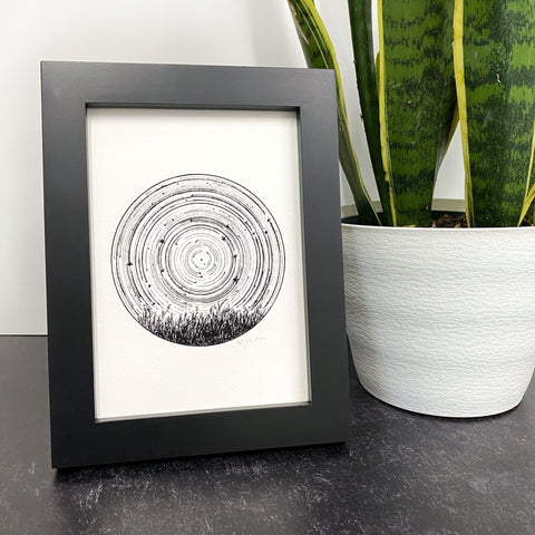Leo - Star Trails - Zodiac Constellations - Pen and Ink Drawing Print