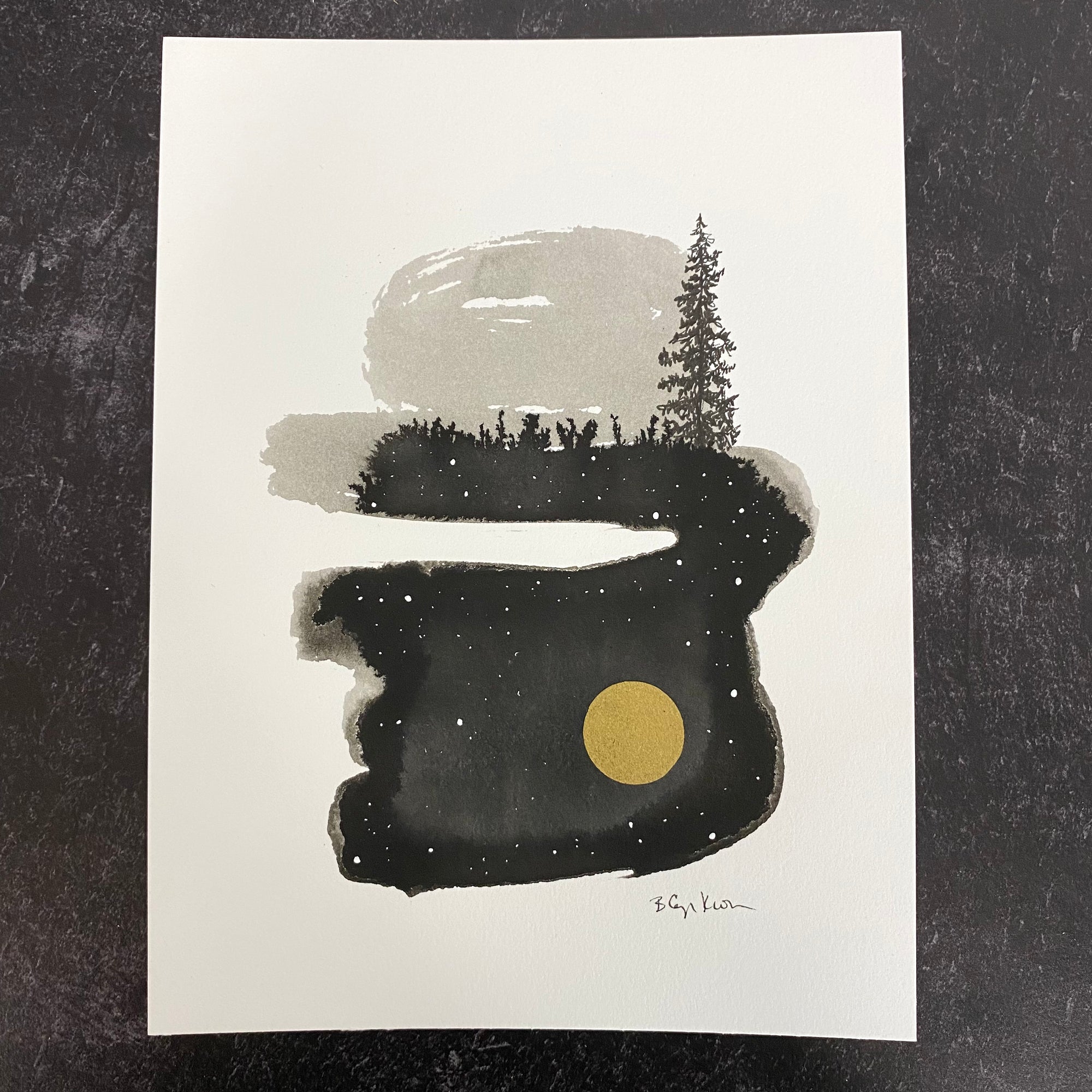 Beauty in the Upside Down 1 - Original Drawing - 6&quot; x 8&quot;