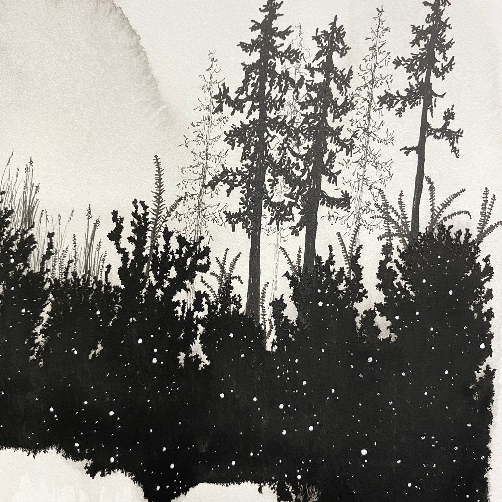 Beauty in the Upside Down 71 - Wildflower Forest - Original Drawing - 9”x12”