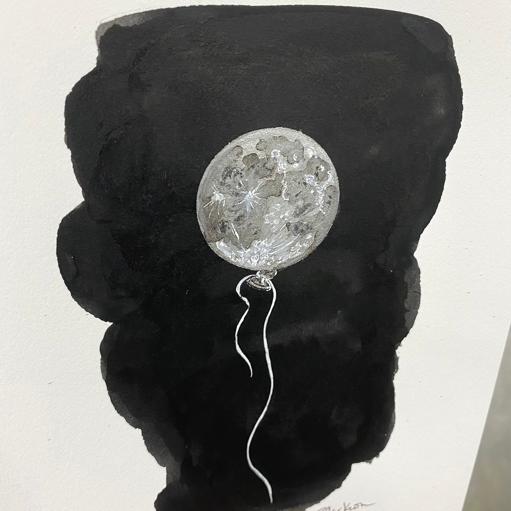 Float - Moon Balloon Art Print - Print to Order