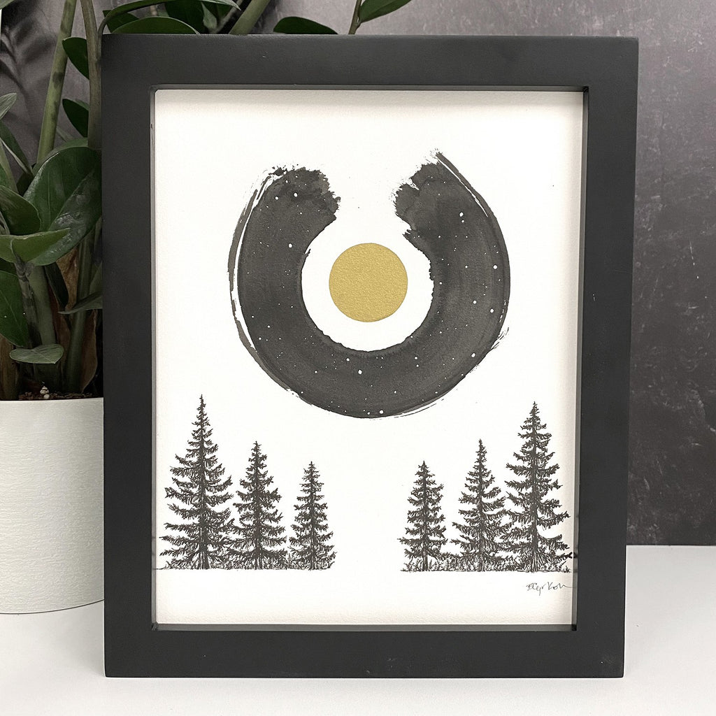 Open - Art Print - Inktober 2021 - Day 22 - hand embellished print