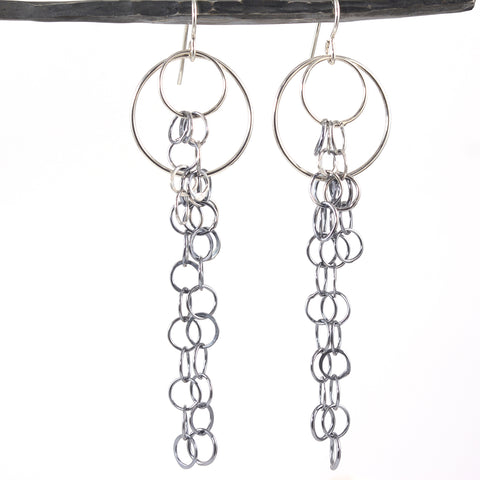 Large Jellyfish Sterling Silver Earrings - Ready to Ship