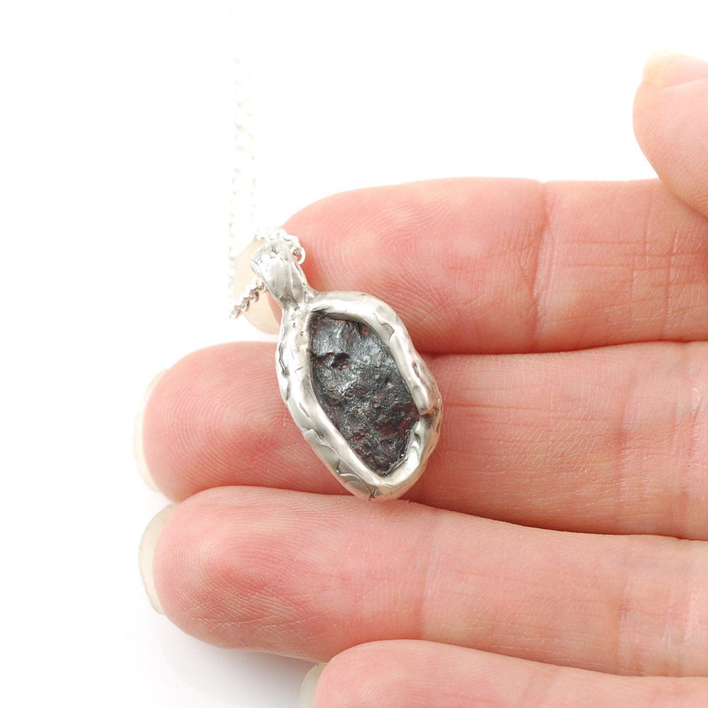 Large Russian Meteorite Pendant - Ready to Ship - Beth Cyr Handmade Jewelry