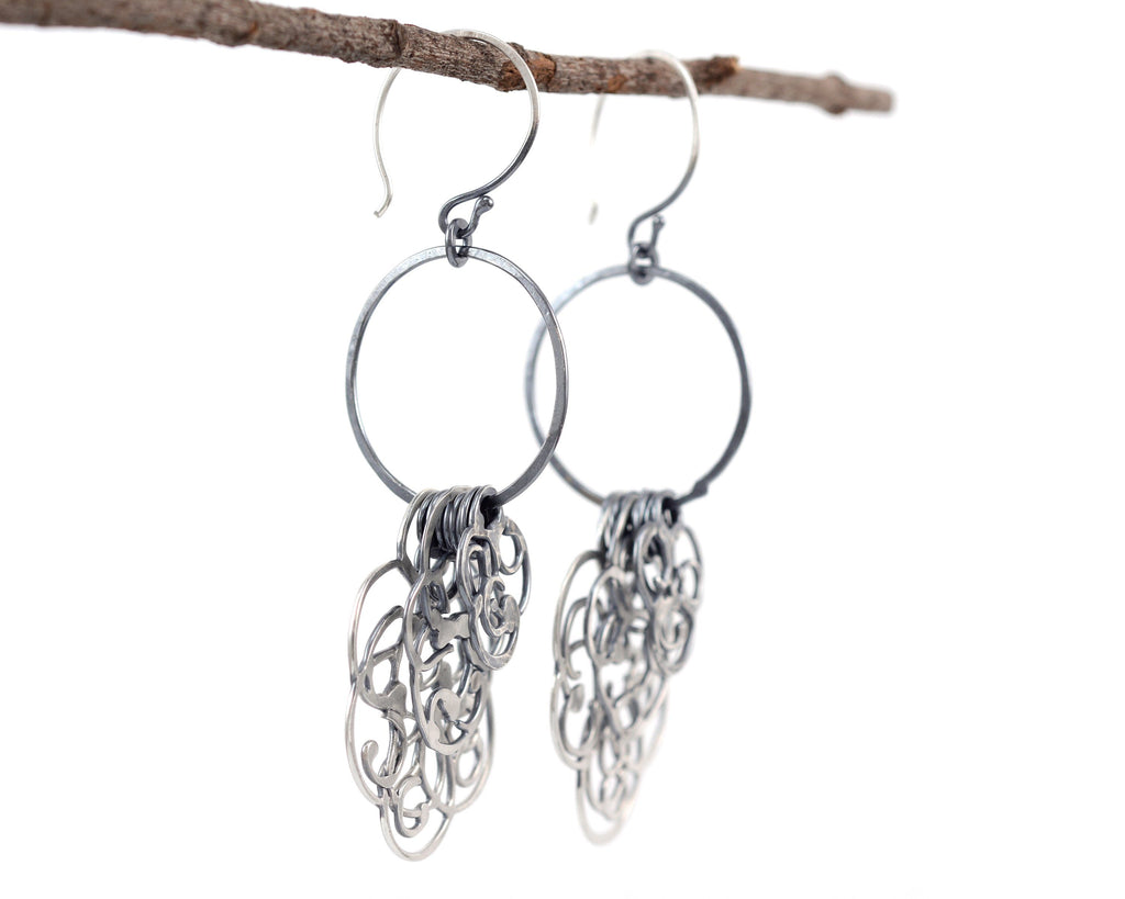 Multi-Layer Organic Vine on Circle in Sterling Silver - Ready to Ship - Beth Cyr Handmade Jewelry
