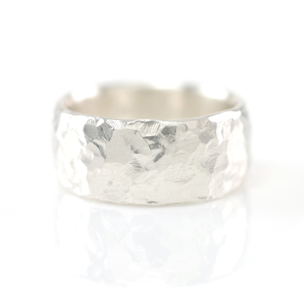 Love Rocks Hammered Ring in Palladium Sterling Silver - Size 6 1/4 - Ready to Ship - Beth Cyr Handmade Jewelry