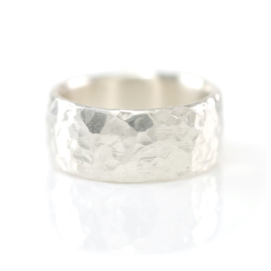 Love Rocks Hammered Ring in Palladium Sterling Silver - Size 6 1/4 - Ready to Ship - Beth Cyr Handmade Jewelry