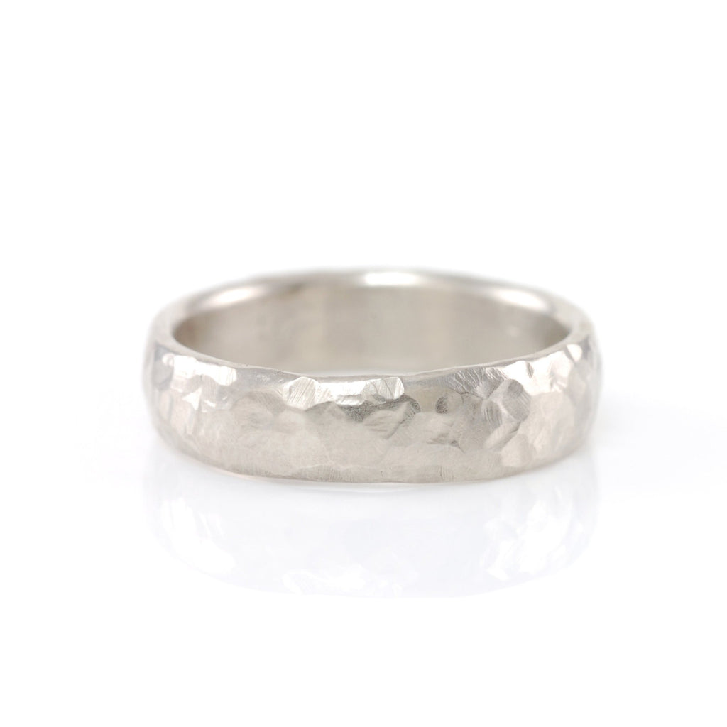 Love Rocks Hammered Ring in Palladium Silver Alloy - Size 3 1/2 - Ready to Ship - Beth Cyr Handmade Jewelry