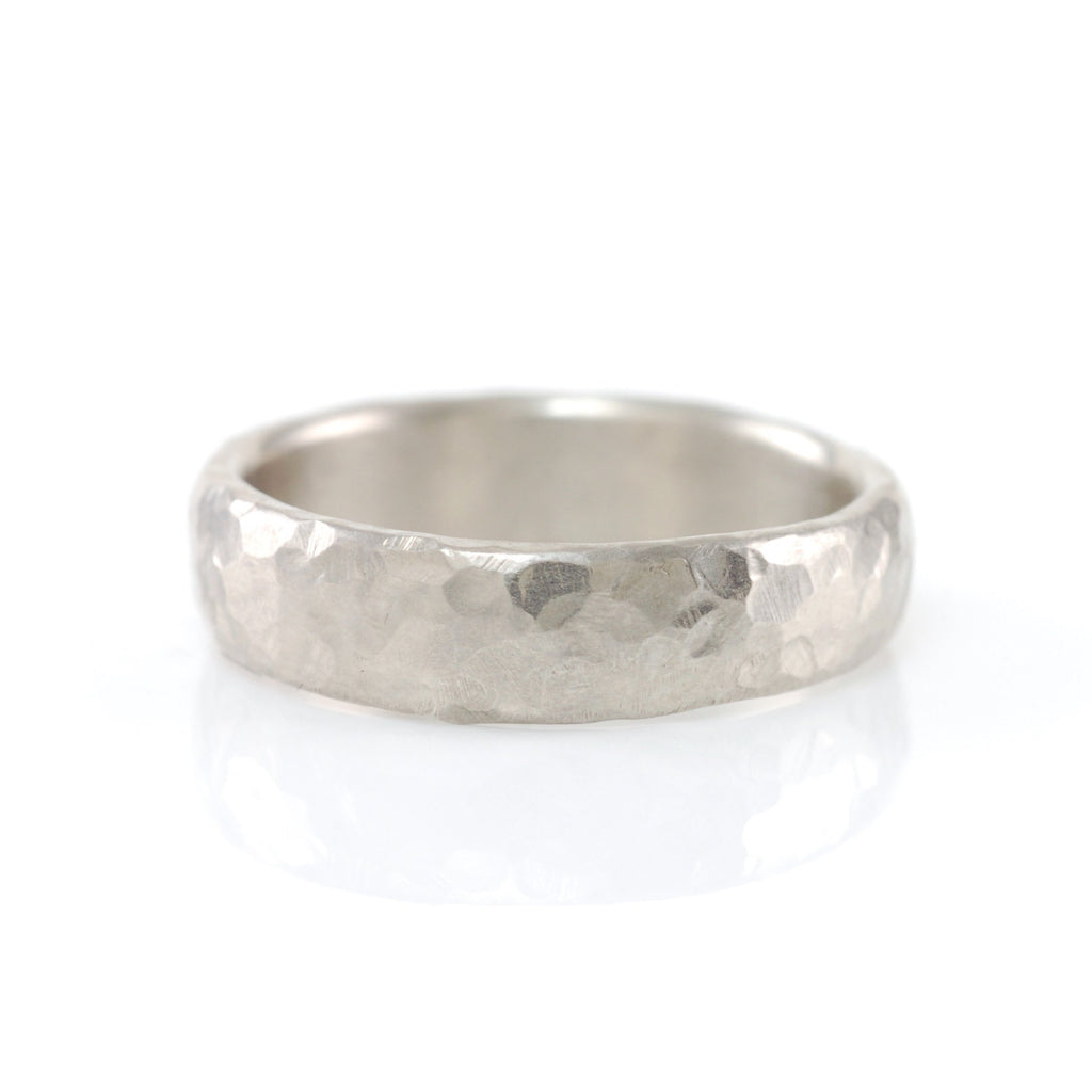 Love Rocks Hammered Ring in Palladium Silver Alloy - Size 3 1/2 - Ready to Ship - Beth Cyr Handmade Jewelry