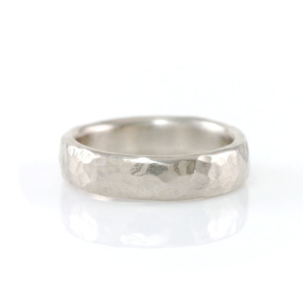 Love Rocks Hammered Ring in Palladium Silver Alloy - Size 7 3/4 - Ready to Ship - Beth Cyr Handmade Jewelry