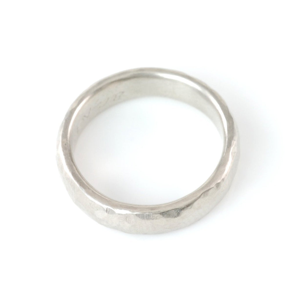 Love Rocks Hammered Ring in Palladium Silver Alloy - Size 7 3/4 - Ready to Ship - Beth Cyr Handmade Jewelry
