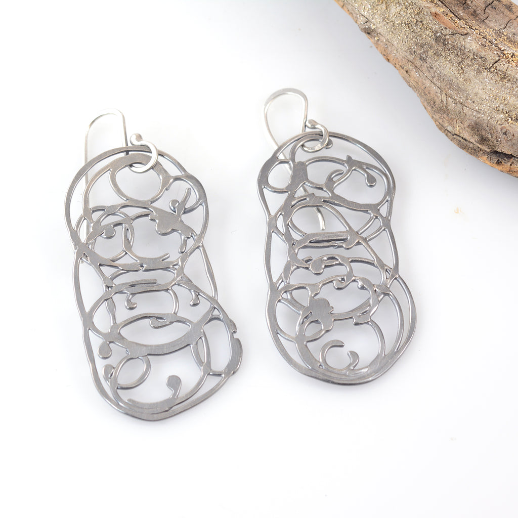 Oval Vine Earrings - Size Mediumish - Ready to Ship