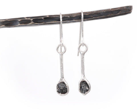Meteorite Earrings in Sterling Silver - Size Medium - Ready to Ship - Beth Cyr Handmade Jewelry
