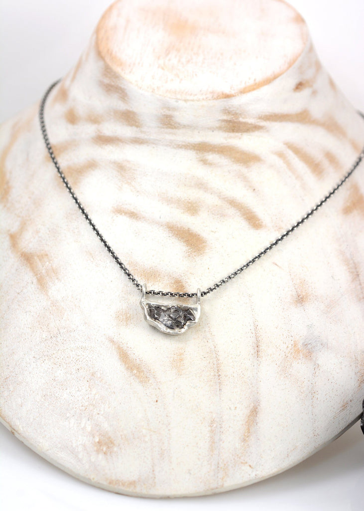 Meteorite Necklace in Sterling Silver - Ready to Ship - Beth Cyr Handmade Jewelry