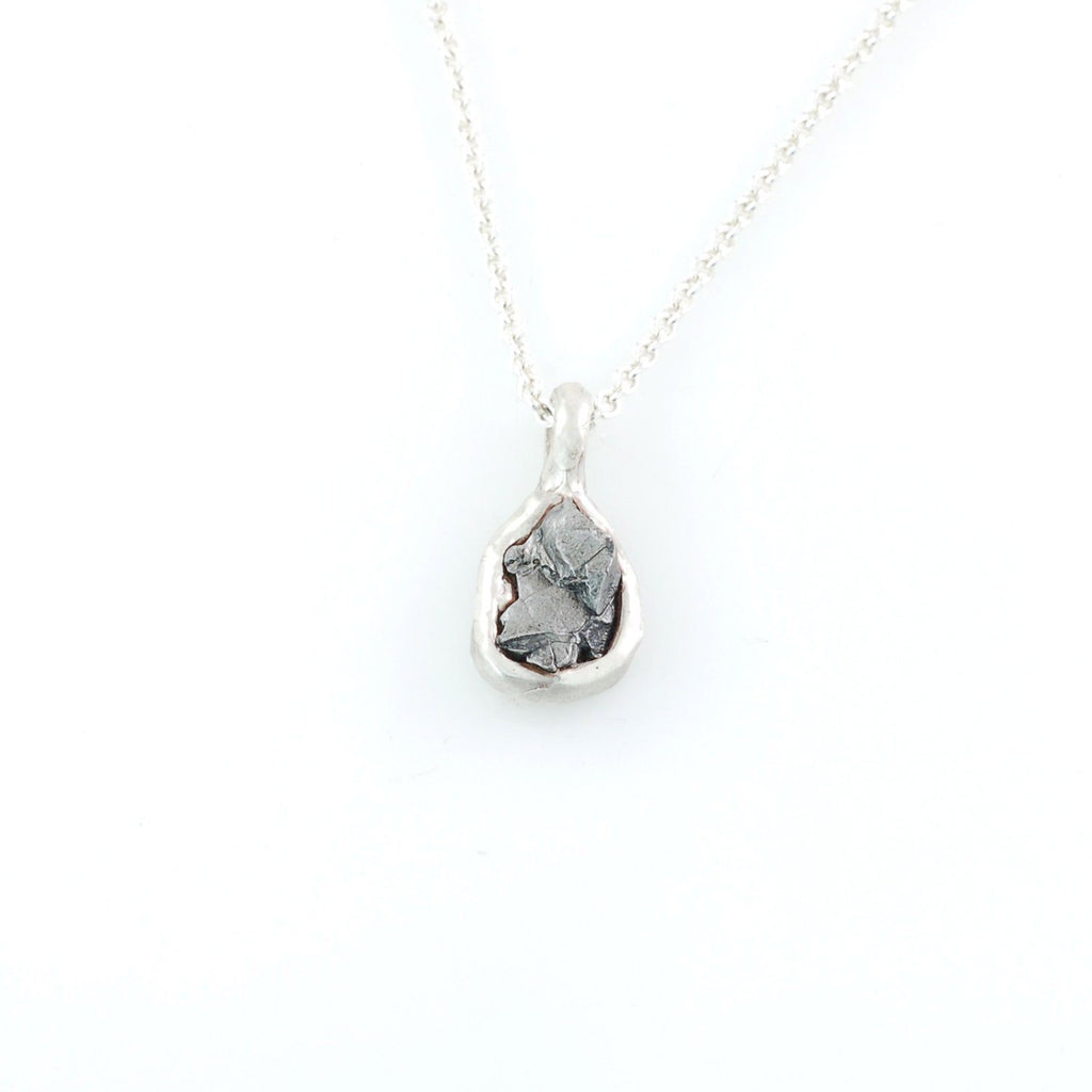 Meteorite Pendant in Sterling Silver #29 - Ready to Ship - Beth Cyr Handmade Jewelry