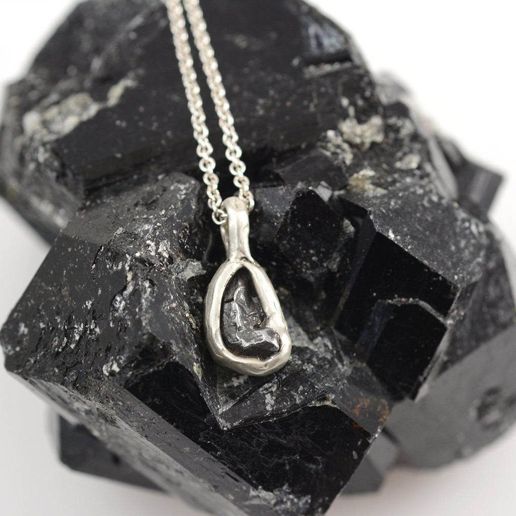 Meteorite Pendant in Sterling Silver - Ready to Ship - Beth Cyr Handmade Jewelry