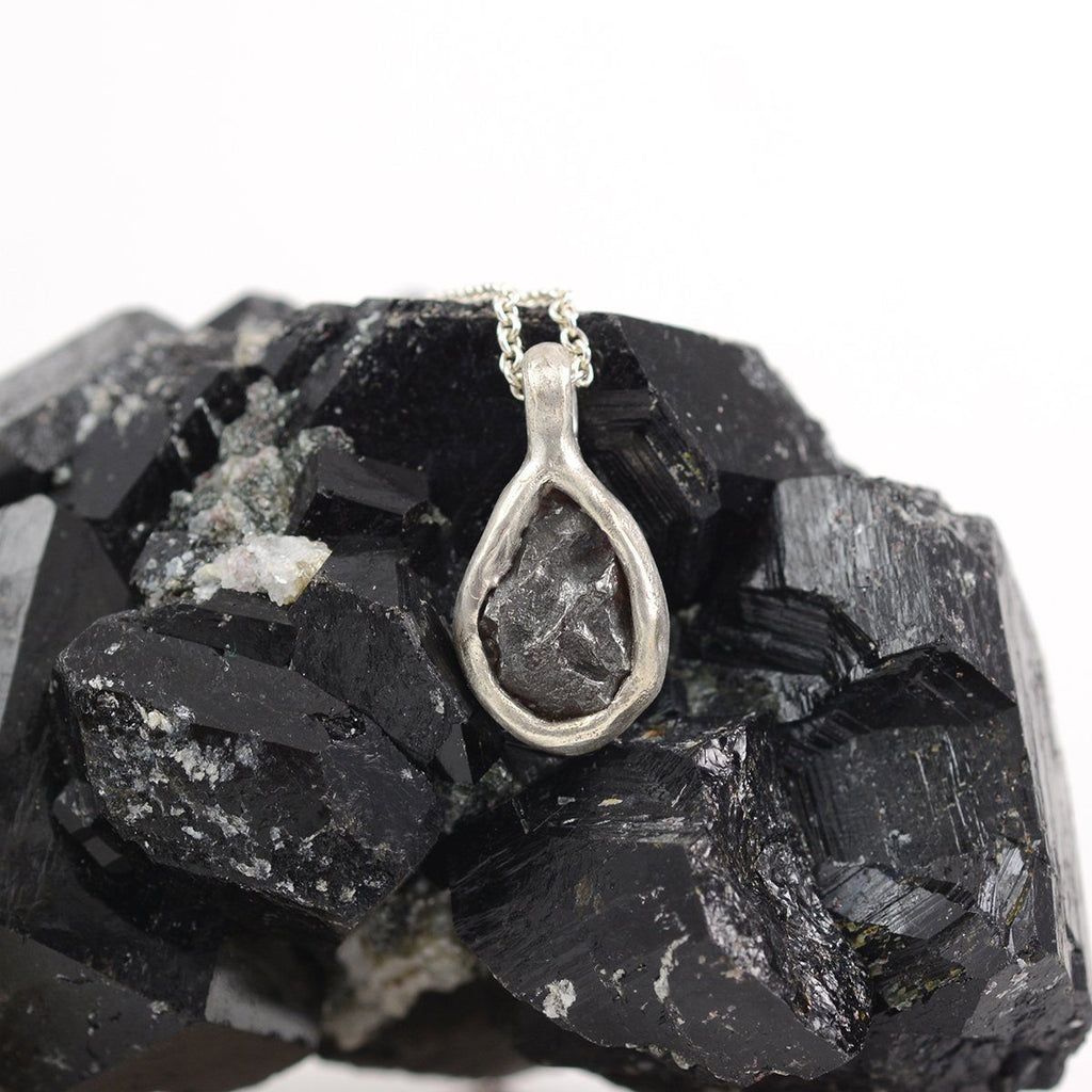 Meteorite Pendant in Sterling Silver - Ready to Ship - Beth Cyr Handmade Jewelry