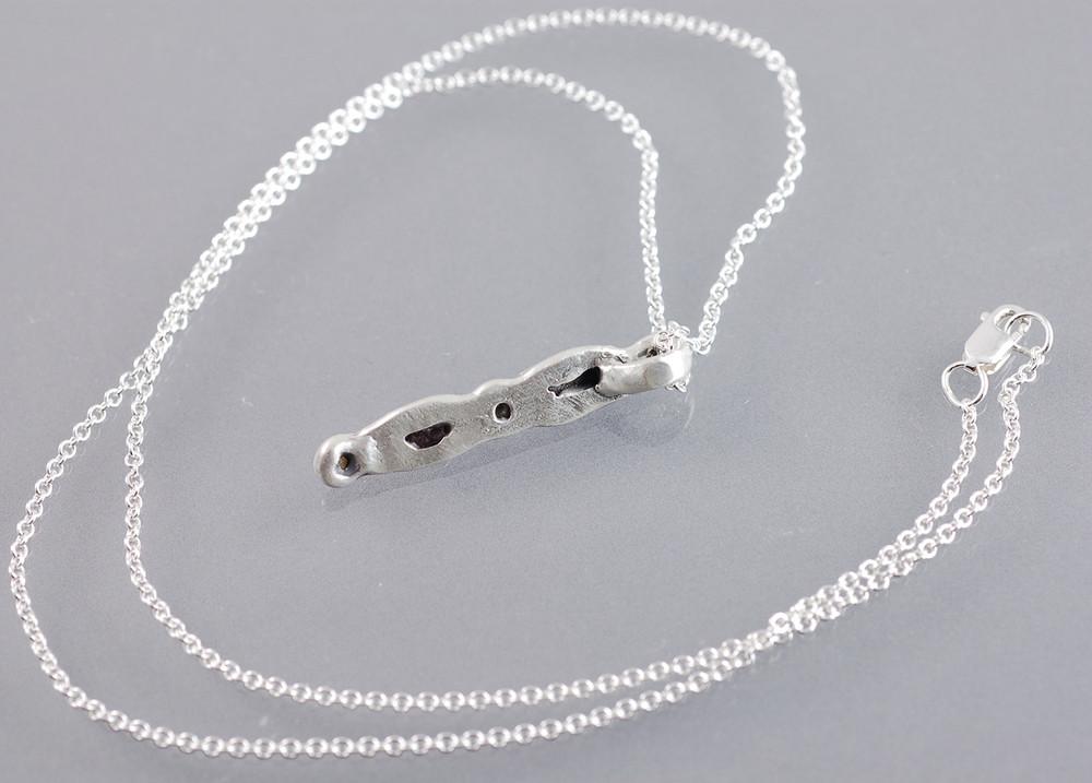 Supercluster Meteorite and Rough Diamond Pendant in Sterling Silver #8 - Ready to Ship - Beth Cyr Handmade Jewelry