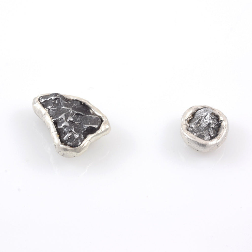 Reserved Custom Order - Meteorite Tie Magnets in Sterling Silver - Ready to Ship - Beth Cyr Handmade Jewelry