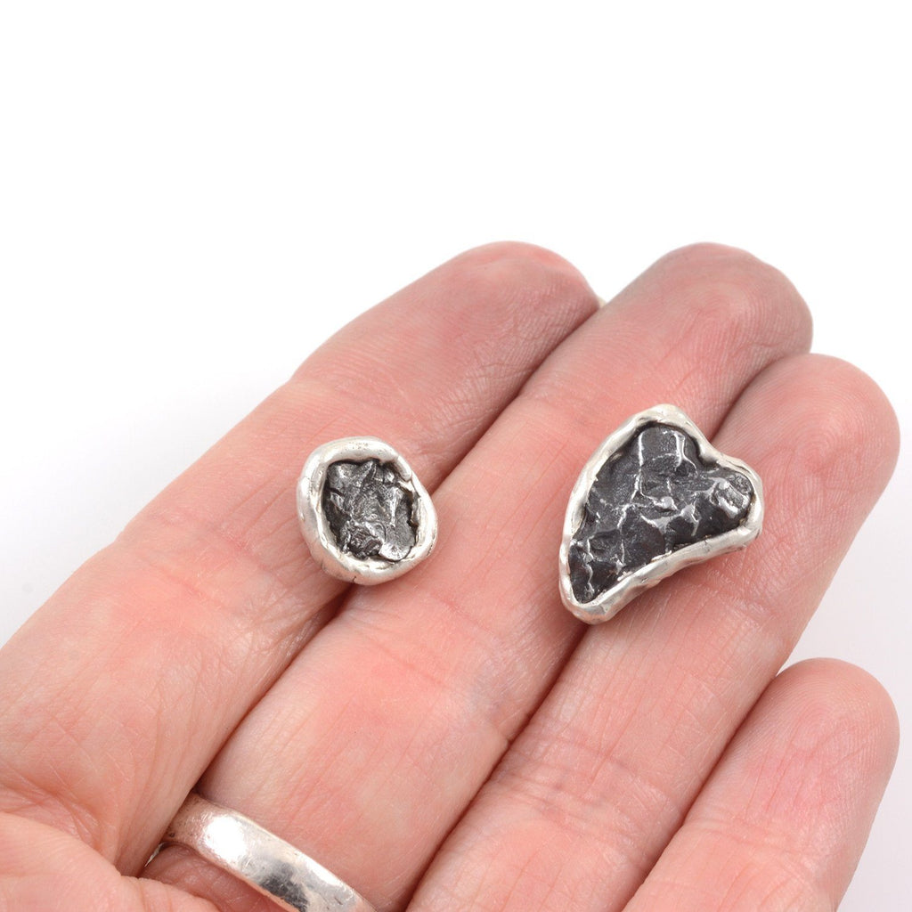 Reserved Custom Order - Meteorite Tie Magnets in Sterling Silver - Ready to Ship - Beth Cyr Handmade Jewelry