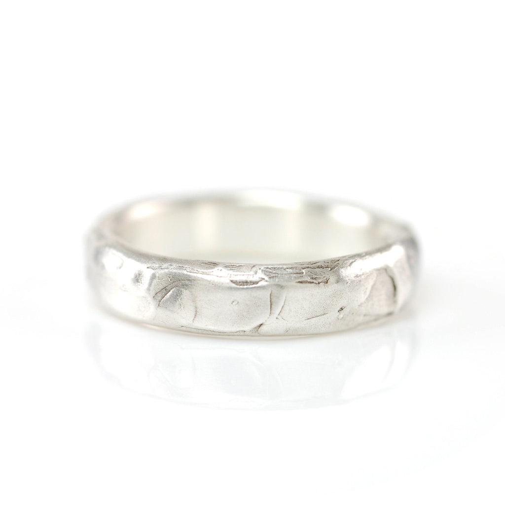 Molten Texture Ring in Palladium Sterling Silver - size 5 - Ready to Ship - Beth Cyr Handmade Jewelry