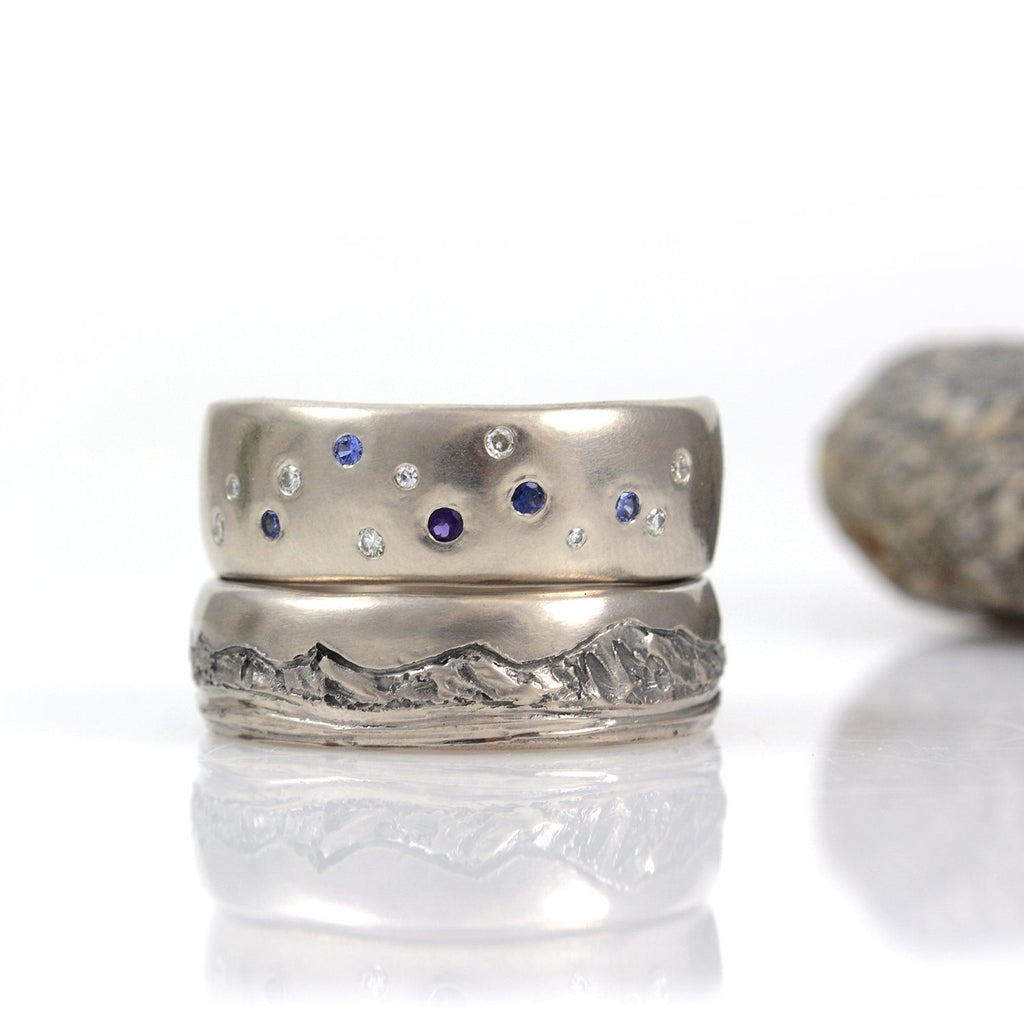 Custom Order Final Payment for Chris - Scattered Star and Mountain and Sea Ring Set - Beth Cyr Handmade Jewelry
