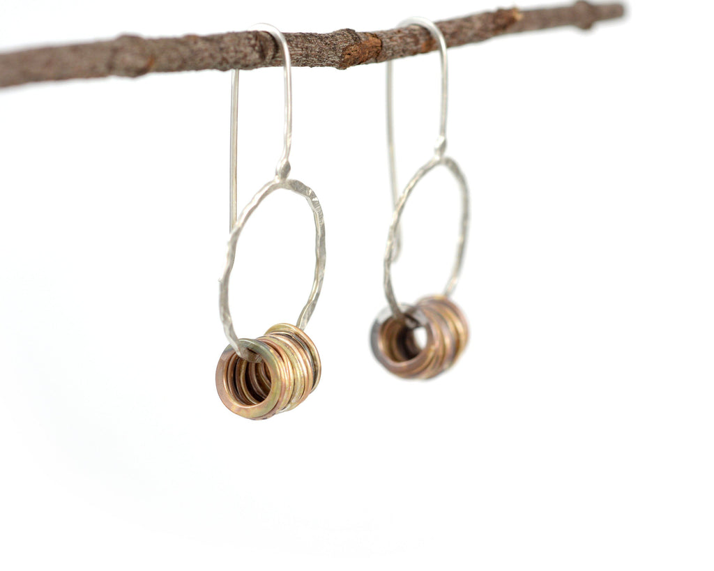 Circles in Circle Earrings in Sterling Silver  - Ready to ship - Beth Cyr Handmade Jewelry