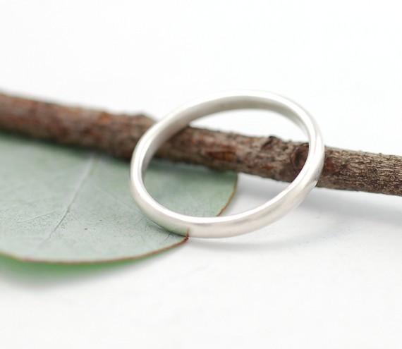Simplicity Wedding Rings in Palladium Sterling Silver - Made to Order - Beth Cyr Handmade Jewelry
