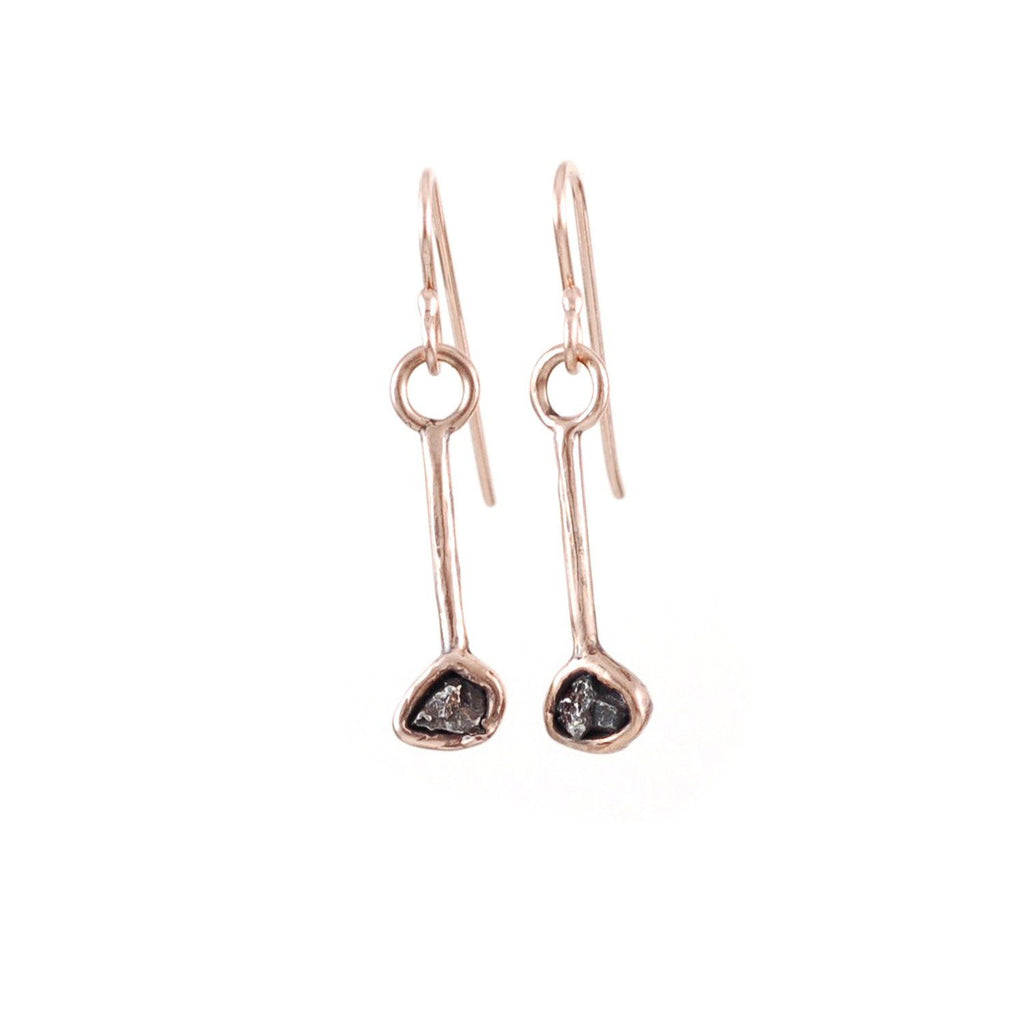 Meteorite Earrings in 14k Rose Gold - size Medium - Ready to ship - Beth Cyr Handmade Jewelry