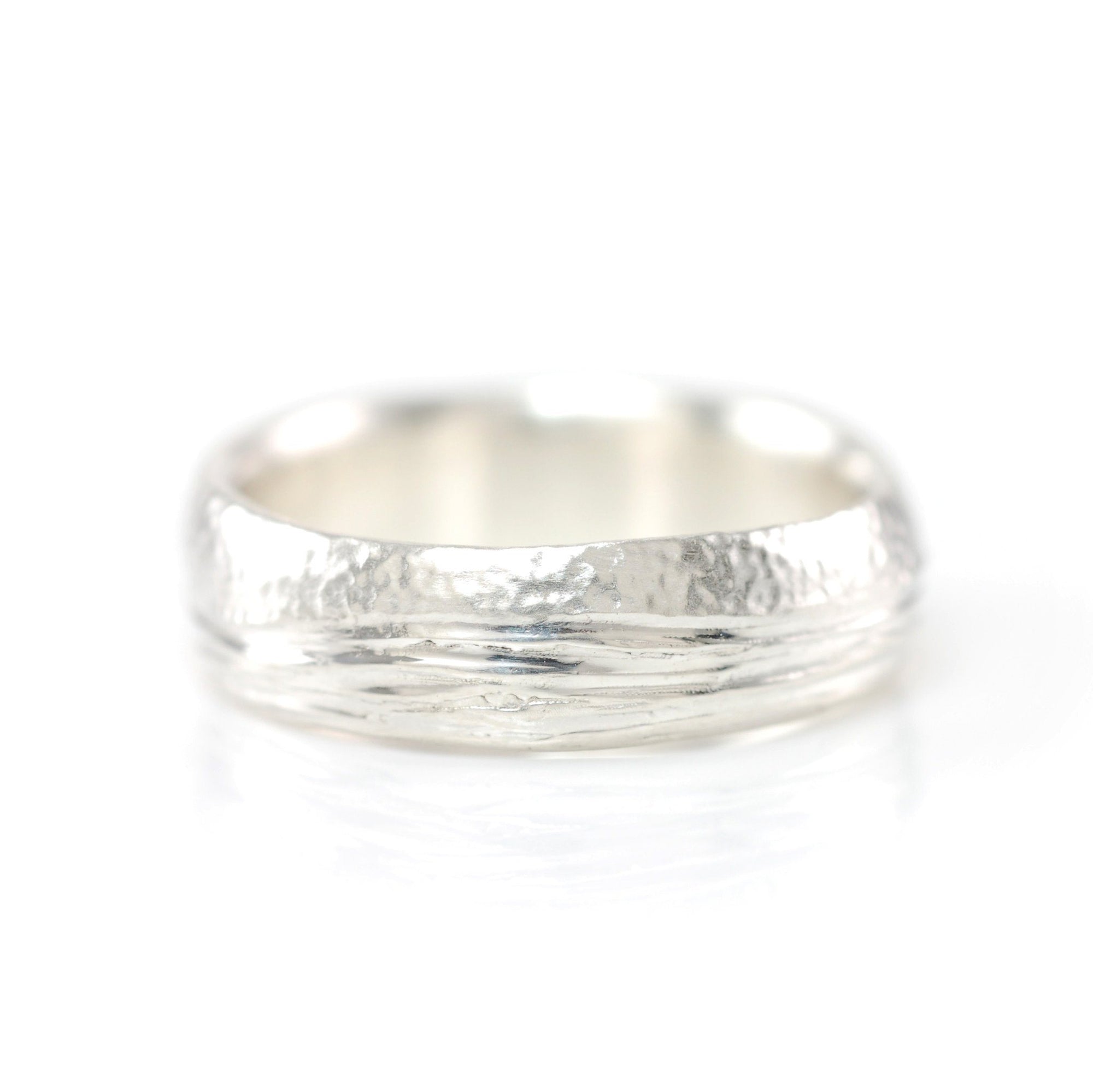 Sea and Sand Wedding Rings in Palladium Sterling Silver - Made to order - Beth Cyr Handmade Jewelry