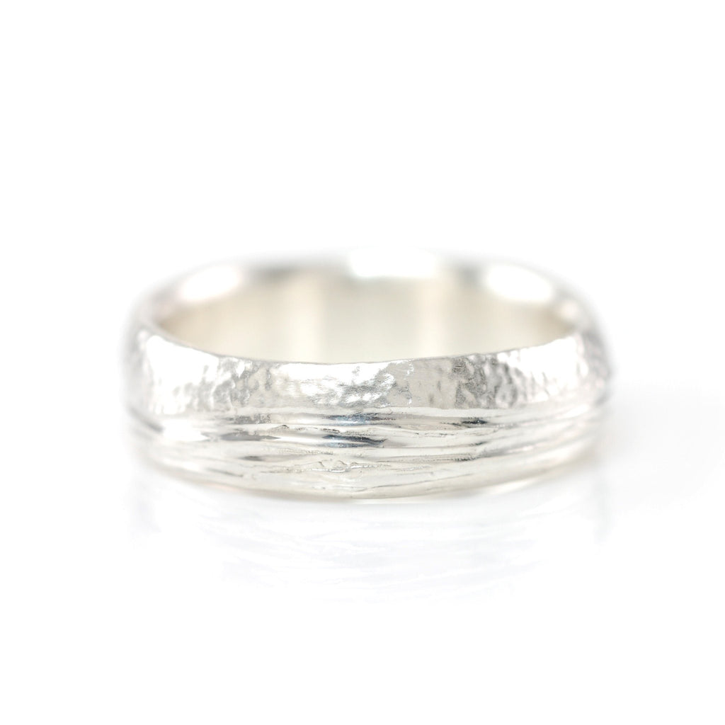 Sea and Sand Wedding Rings in Palladium Sterling Silver - size 8 - Ready to Ship - Beth Cyr Handmade Jewelry