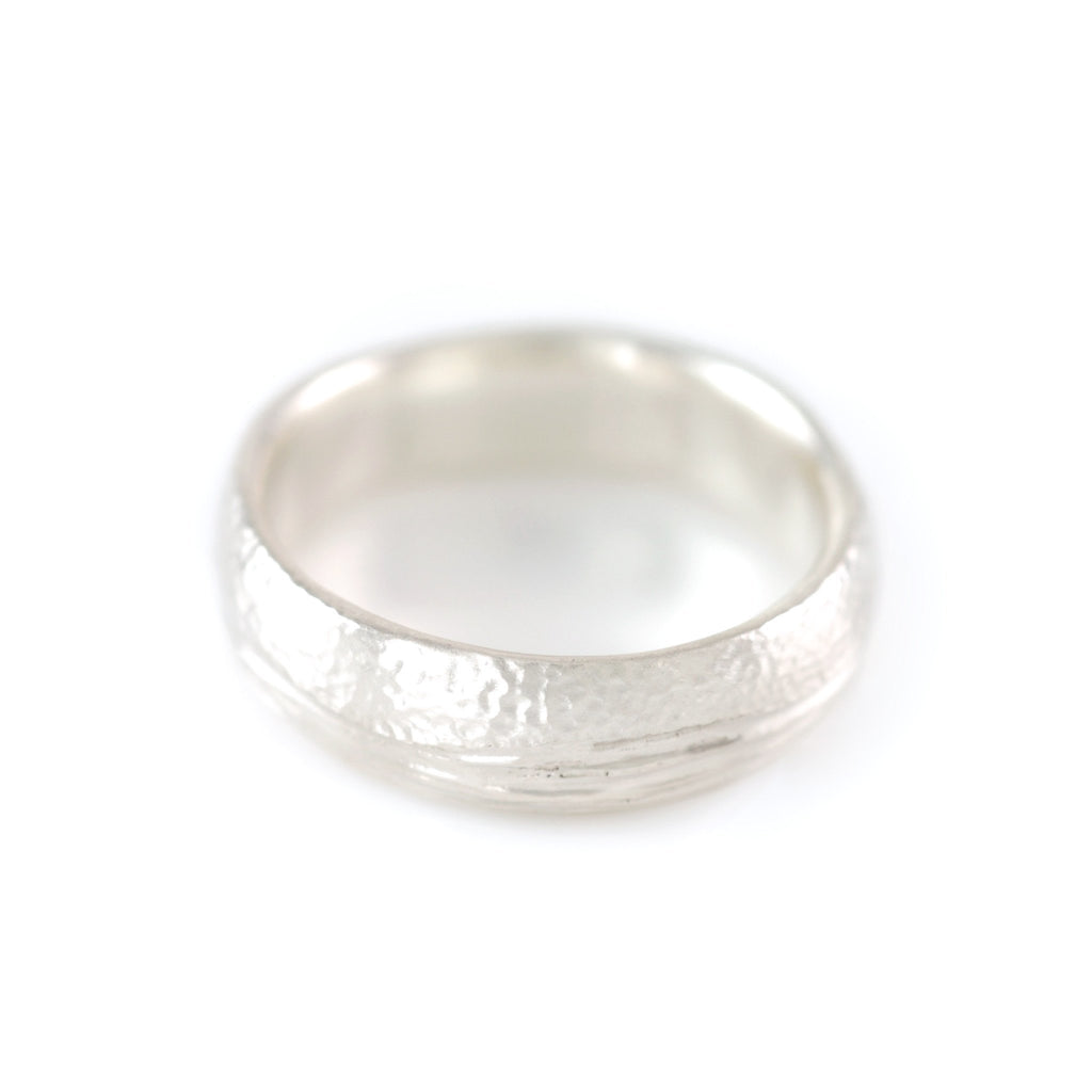 Sea and Sand Wedding Rings in Palladium Sterling Silver - size 8 - Ready to Ship - Beth Cyr Handmade Jewelry