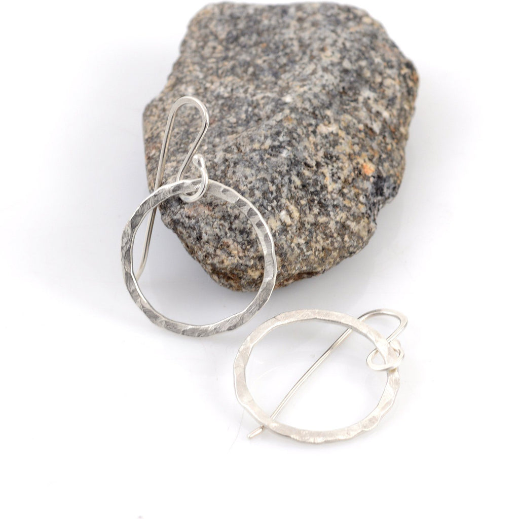 Reserved for Amanda - Small Hammered Circle Hoop Earrings - Ready to ship - Beth Cyr Handmade Jewelry