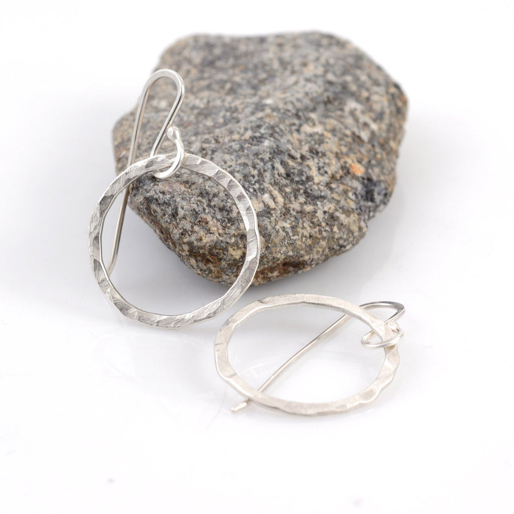 Reserved for Amanda - Small Hammered Circle Hoop Earrings - Ready to ship - Beth Cyr Handmade Jewelry