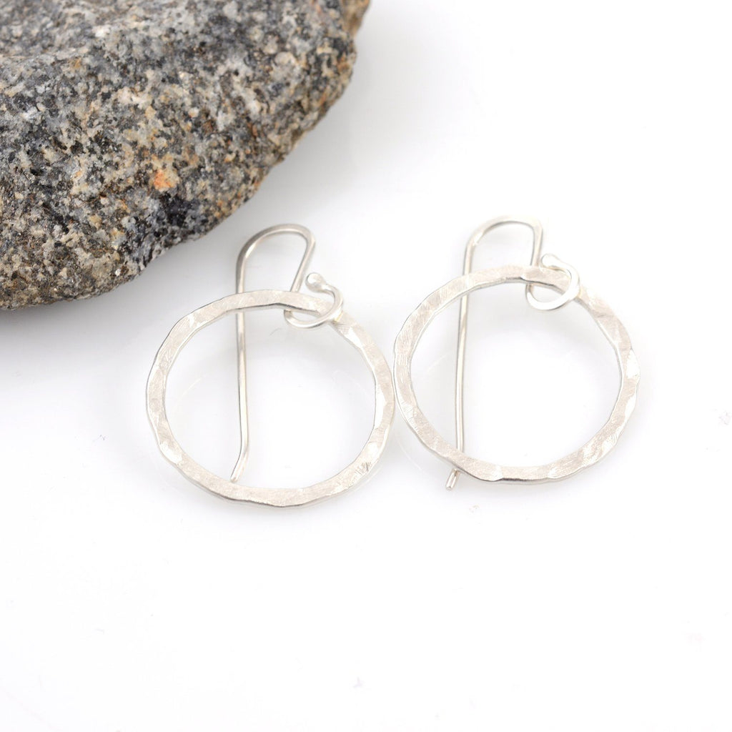 Reserved for Amanda - Small Hammered Circle Hoop Earrings - Ready to ship - Beth Cyr Handmade Jewelry