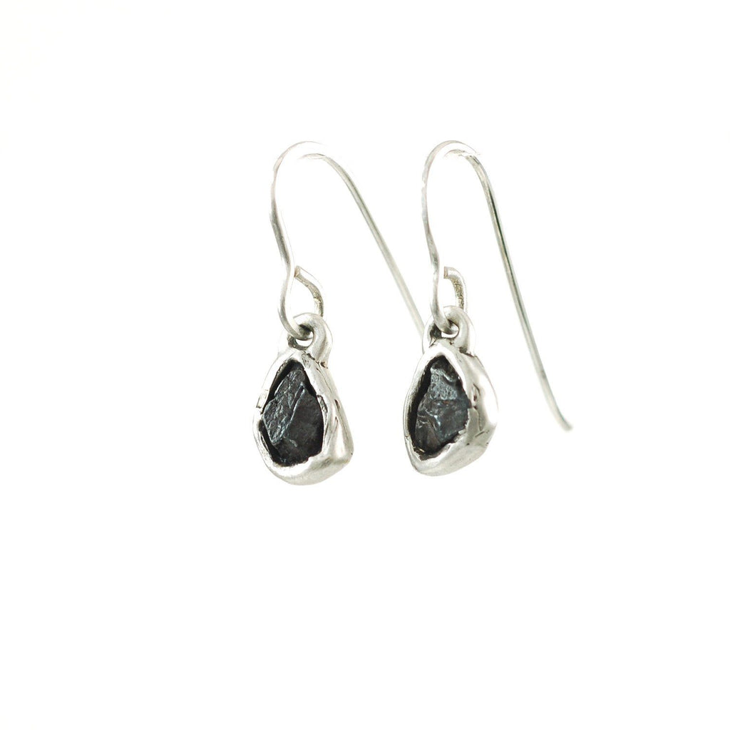Meteorite Earrings in Sterling Silver - Size Small - Ready to ship - Beth Cyr Handmade Jewelry