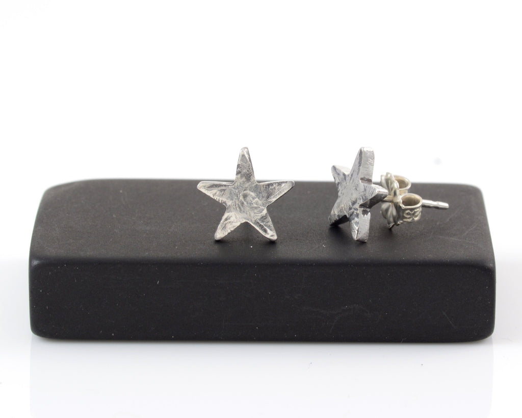 Textured Star Post Earrings in Sterling Silver - Ready to Ship - Beth Cyr Handmade Jewelry