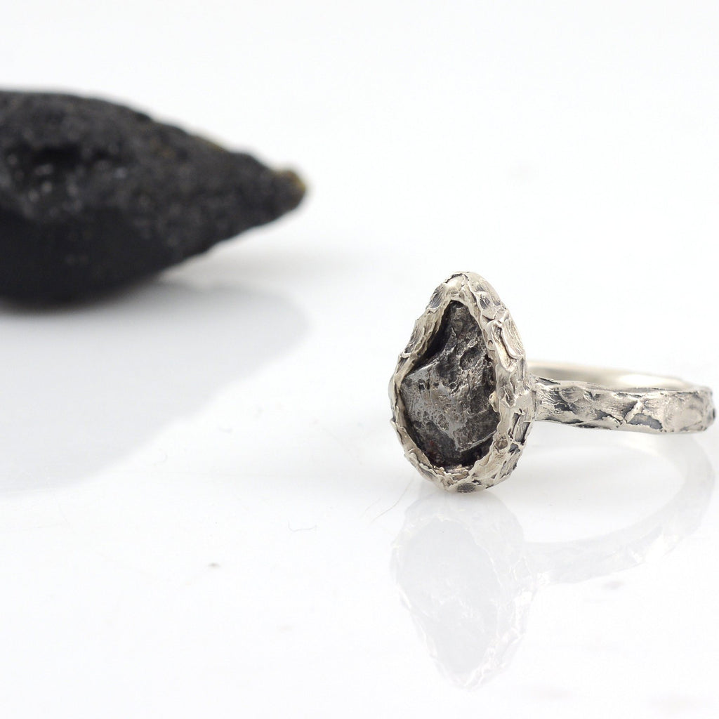 Raw Meteorite Silver Ring Iron Meteorite Ring Raw Stone Ring, 925 Silver  Ring, Statement Ring, Engagement Ring, Meteorite Handmade Ring Gift - Etsy