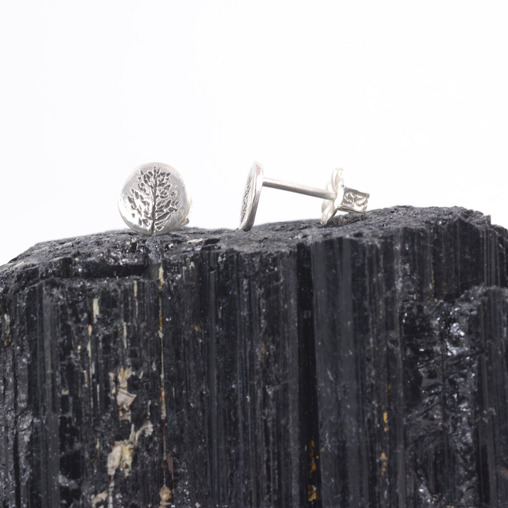 Tiny Tree Post Earrings - Extra Small - Full Deciduous Tree - Sterling Silver - Ready to Ship