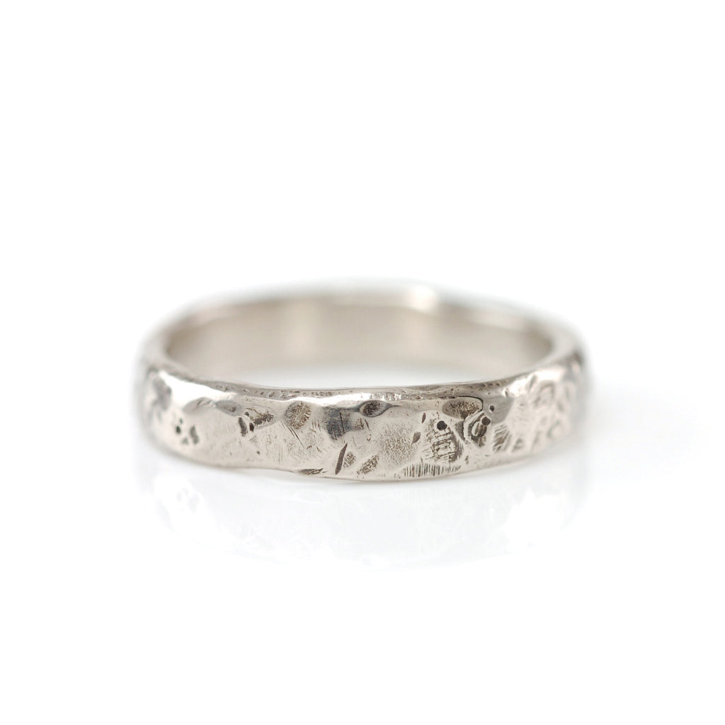 Tooled with Love Hammered Ring in Palladium White Gold - Size 5 3/4 - Ready to Ship - Beth Cyr Handmade Jewelry